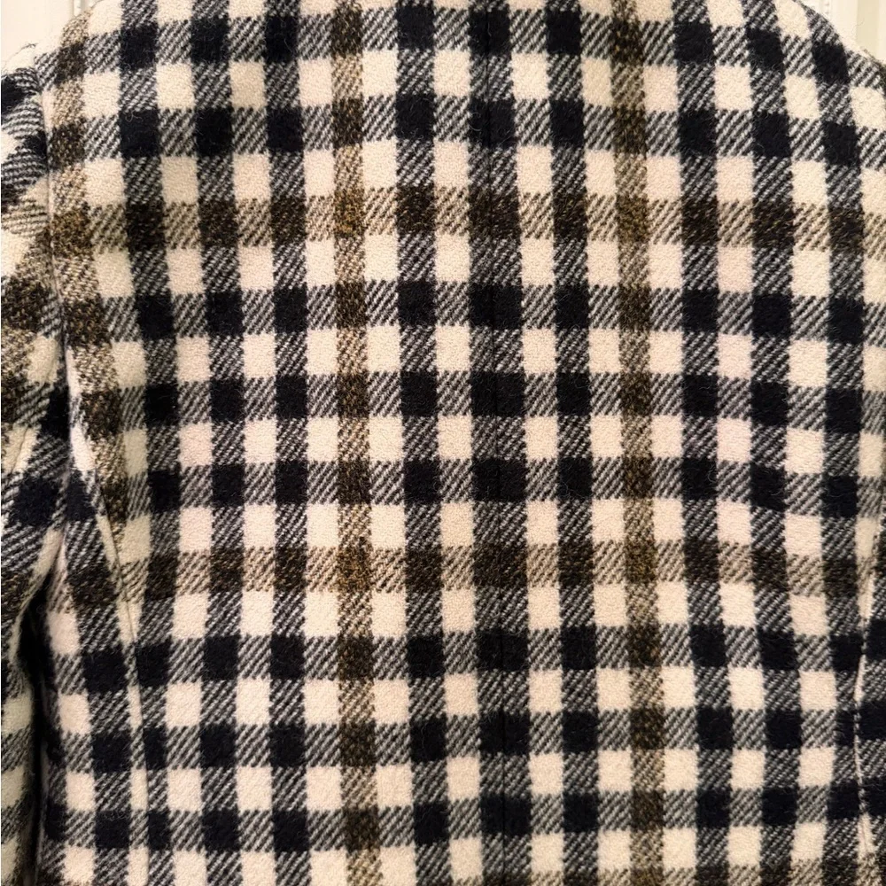 J. Crew 100% Wool Double-breasted Coat in Oxford Check Size 0